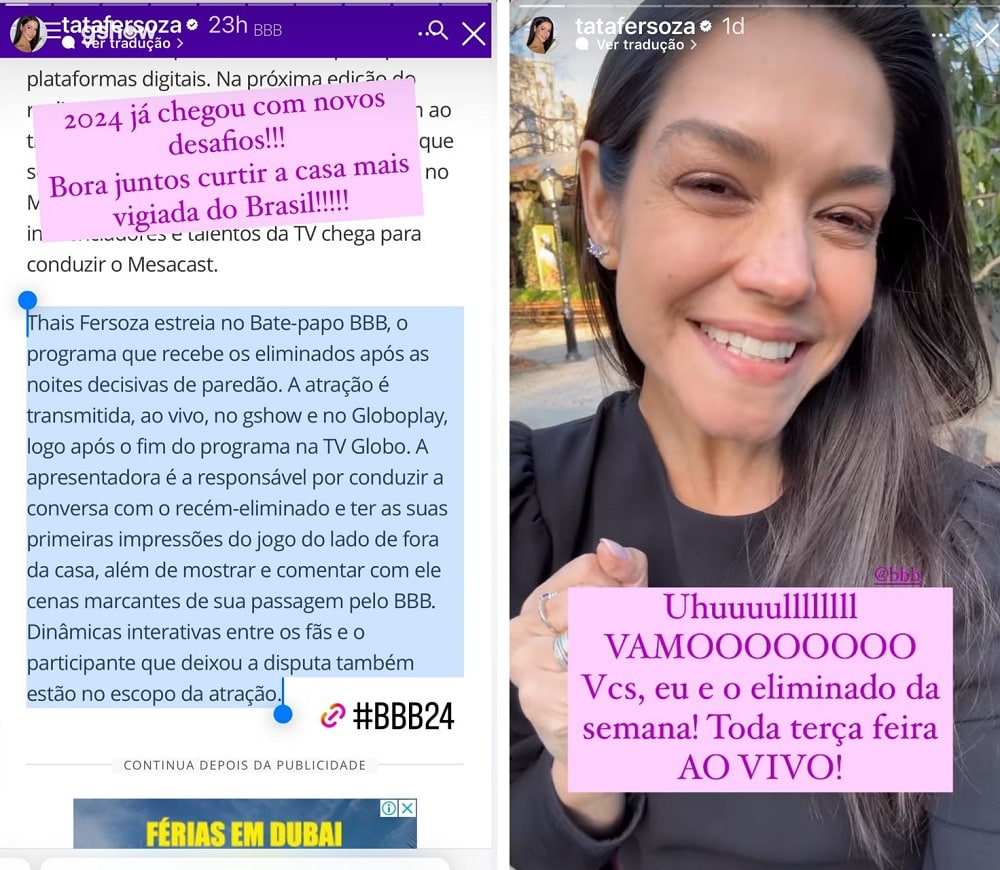 Thais Fersoza, esposa de Michel Teló, revelou sua participação no Big Brother Brasil