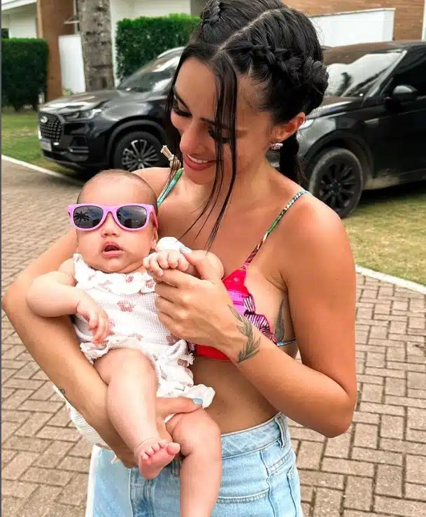 Bruna Biancardi celebrou os três meses de sua bebê com Neymar