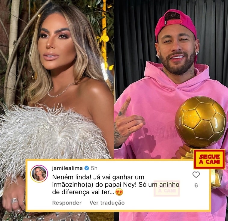 Jamile Lima falou do terceiro filho de Neymar Jr