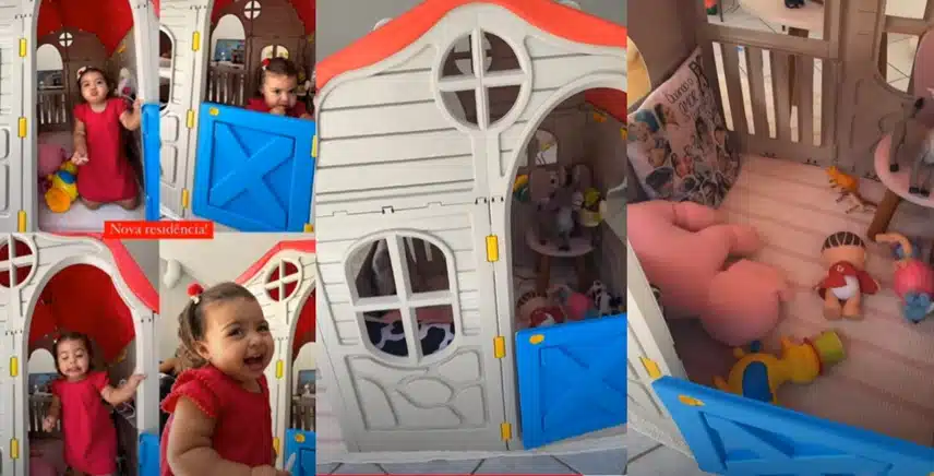 MC Biel e Tays Reis mostram a nova casinha de brinquedo da filha e encantam 