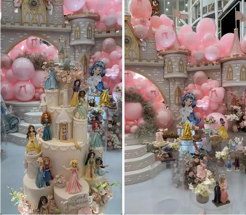 A luxuosa decoração do aniversário de 1 ano da Sarah, bebê do ex-jogador Kaká