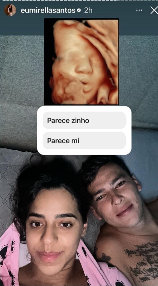 Mirella Santos quis saber com quem sua bebê mais se parece 
