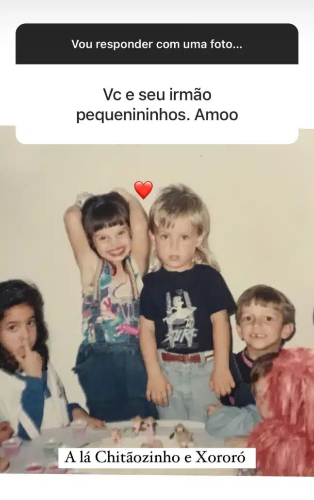 Sthefany Brito mostra foto da infância com Kayky Brito