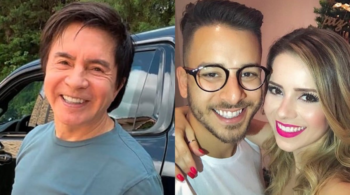 Xororó posou com os filhos de Sandy e Junior em uma rara aparição