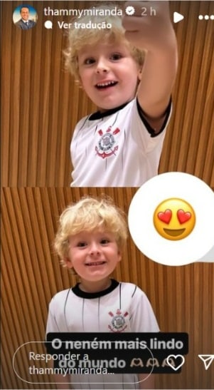 Thammy Miranda exibe o filho usando a camisa do Corinthians e impressiona 