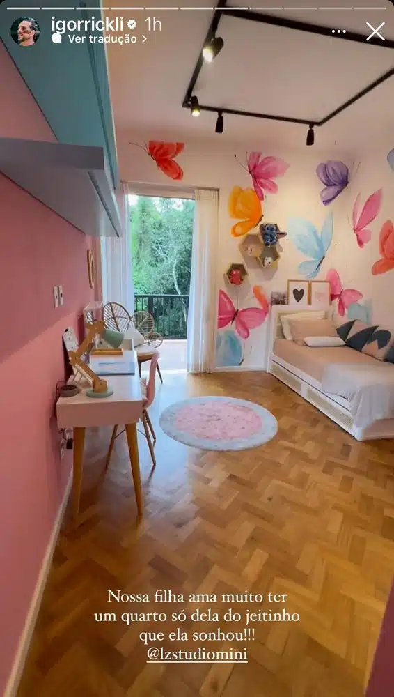 O quarto da filha adotiva de Aline Wirley e Igor Rickli