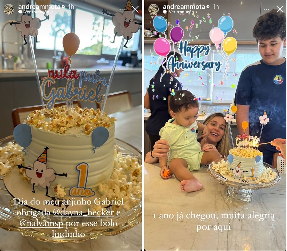 A viúva de Leandro comemorou o 1 aninho de seu bebê com uma festa 