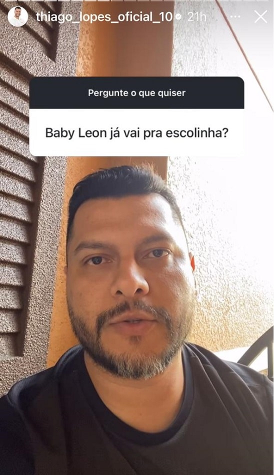 Thiago, ex de Andressa Urach, explicou o motivo de Leon não estar mais estudando 