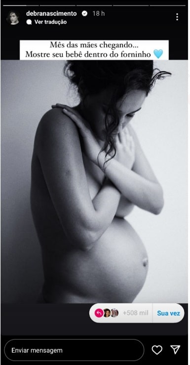 Débora Nascimento posa com seu barrigão de grávida e encanta 