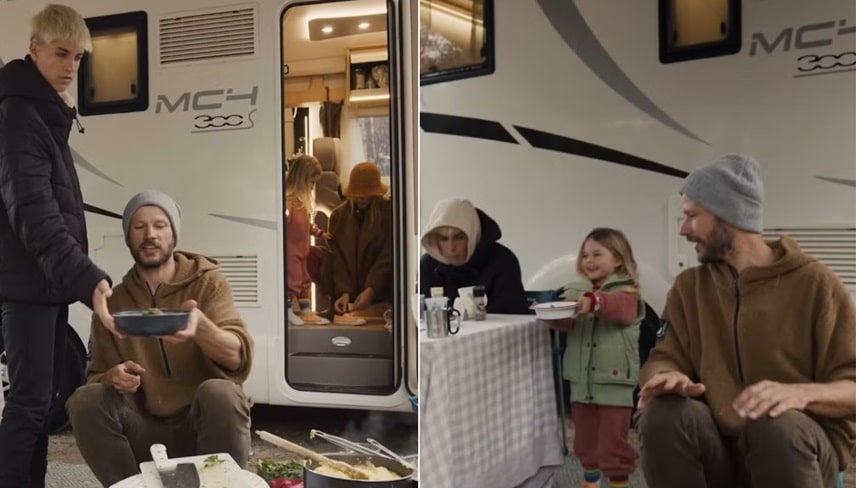 Fernanda Lima e Rodrigo Hilbert surgem em viagem com os filhos em trailer