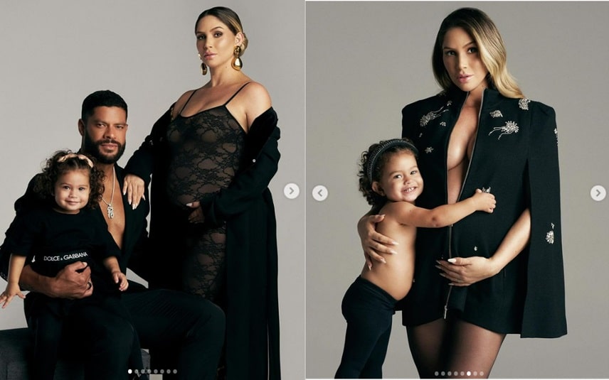 Hulk Paraíba posa com sua bebê e esposa em ensaio gestante e impressiona 