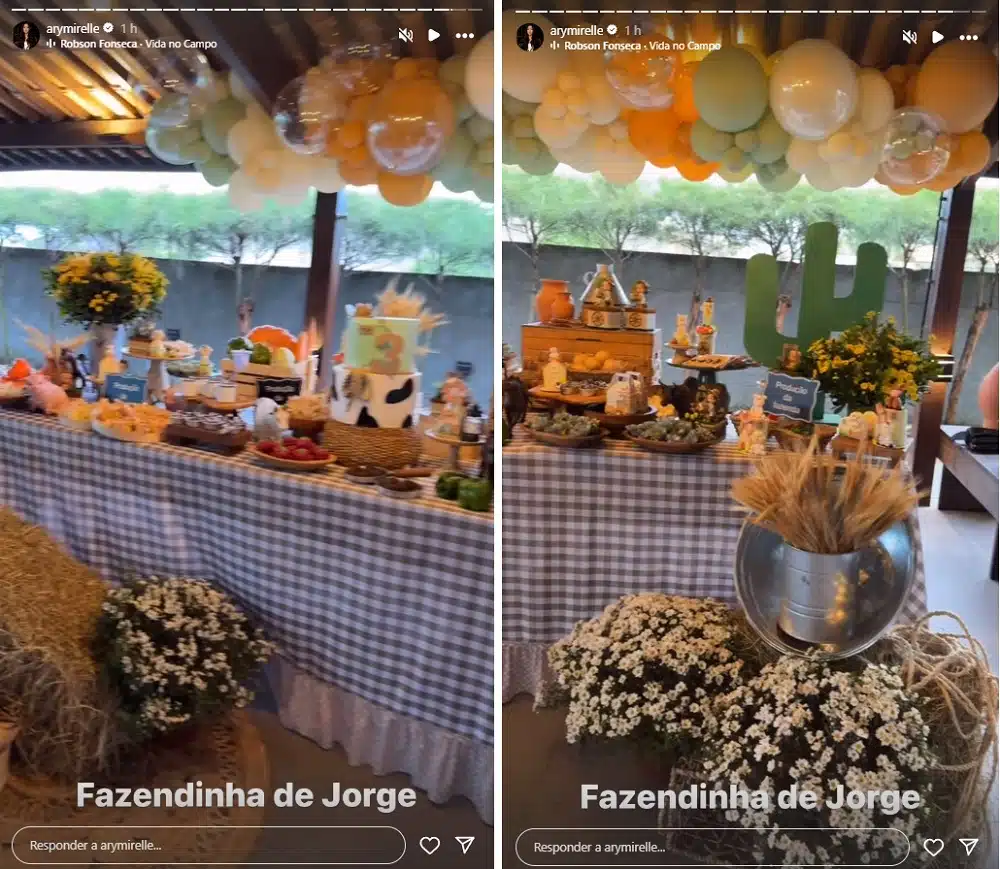 A festa de três meses do Jorge, filho de Ary Mirelle e João Gomes