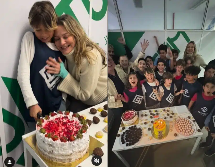 Luana Piovani e Pedro Scooby celebrando o aniversário de seu primogênito
