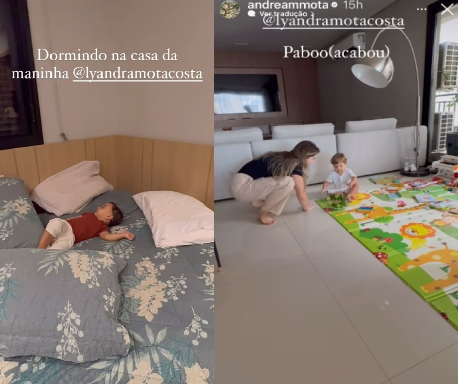 Viúva de Leandro exibe seu filho caçula e seu netinho na casa de Lyandra e impressiona 