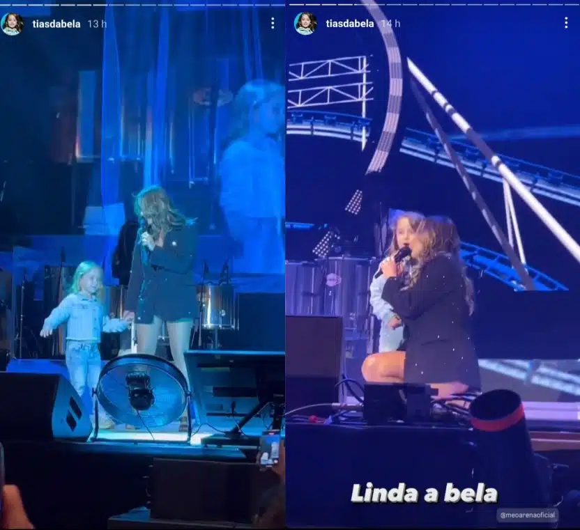 Filha Claudia Leitte surge com mãe no palco de show em Portugal e impressiona 