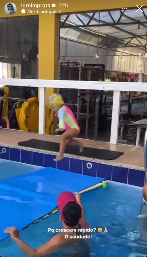Filha de Léo Santana surge na natação