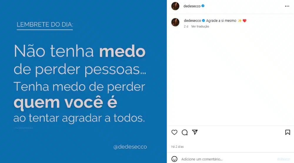 Deborah Secco fez uma reflexão e mandou recado