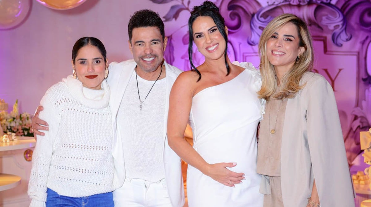 Camilla Camargo foi ao casamento de seu pai Zezé Di Camargo