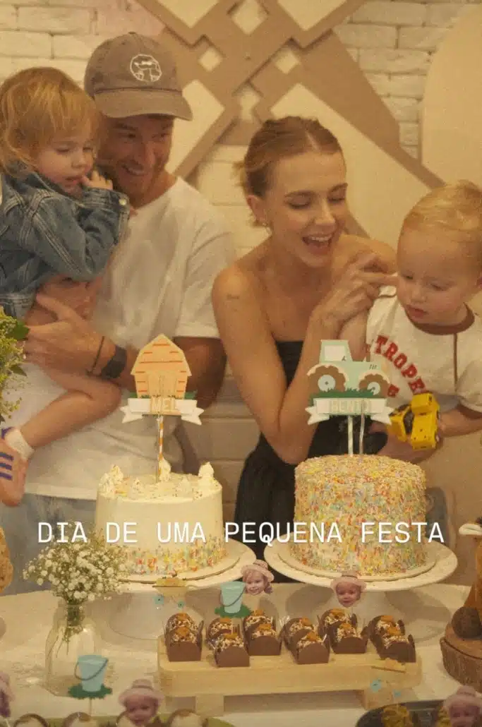 Isa Scherer e Rodrigo Calazans celebram o aniversário de dois anos de seus gêmeos