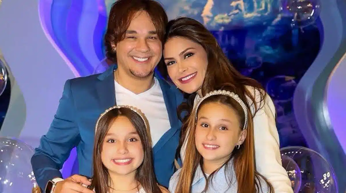 Leandro do KLB e Natália Guimarães fazem festão para as filhas