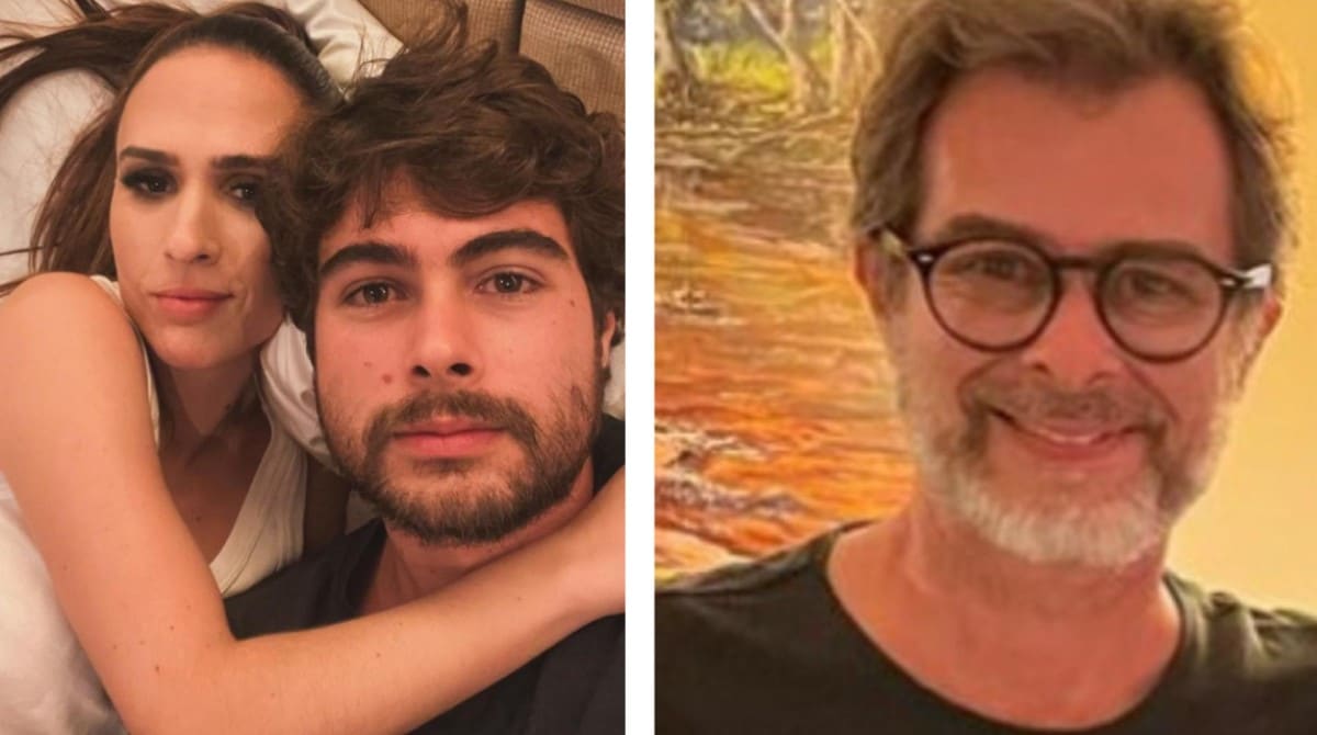 Rafael Vitti mostra sua bebê com o pai, João Vitti