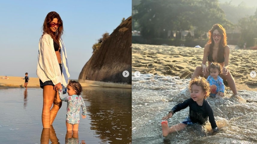 Thaila Ayala encanta ao compartilhar um momento especial na praia ao lado de seus dois filhos