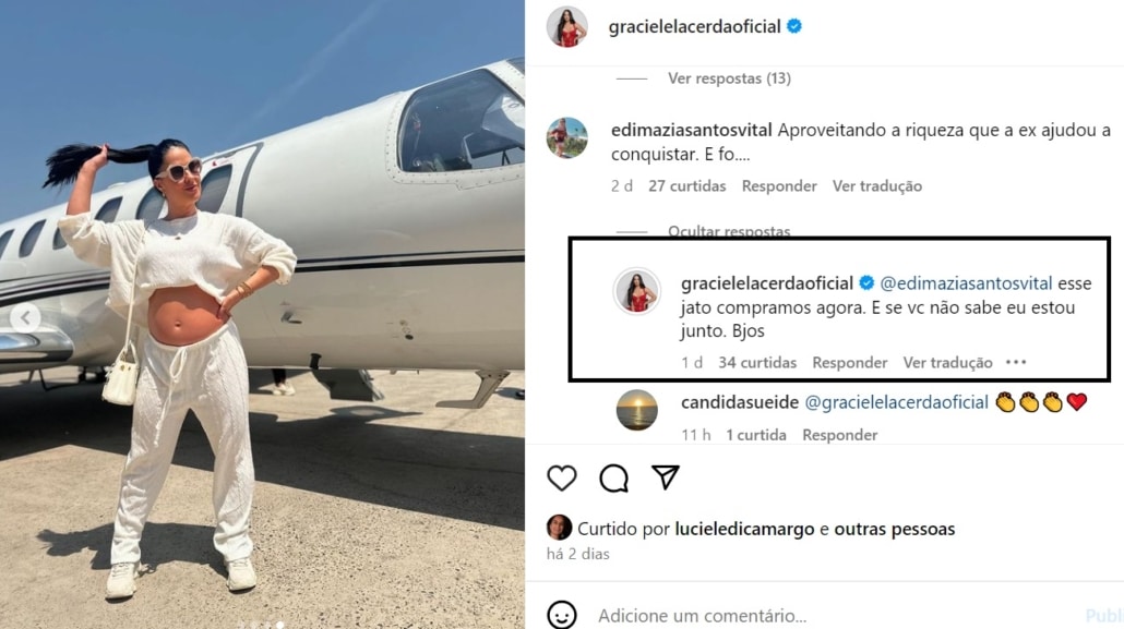 Graciele Lacerda deu resposta sobre Zilu