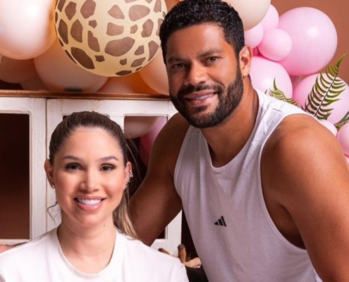 Camila e Hulk celebram os 3 meses da bebê