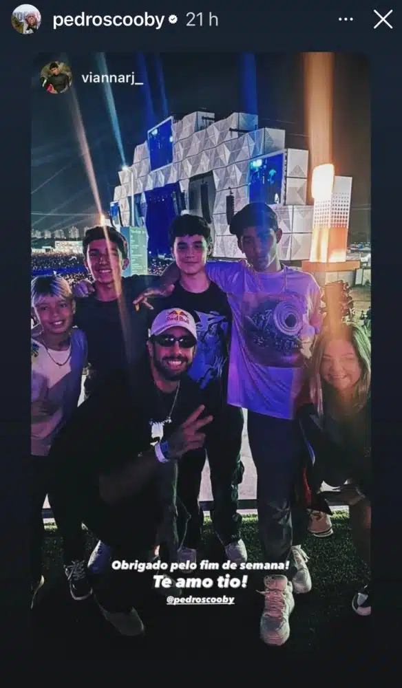 Dom, filho de Luana Piovani e Scooby, curtindo o Rock in Rio