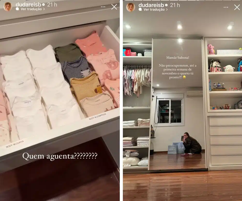 Duda Reis exibe tour pelo guarda-roupa de sua bebê 