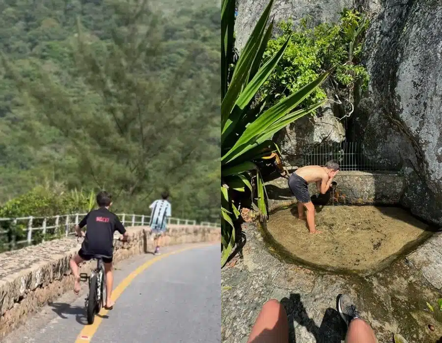 Filhos de Juliano Cazarré em meio a natureza