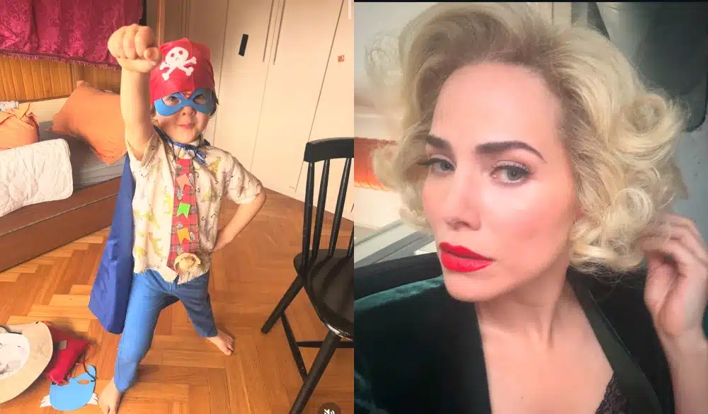 Letícia Colin exibe seu filho e novo visual dela