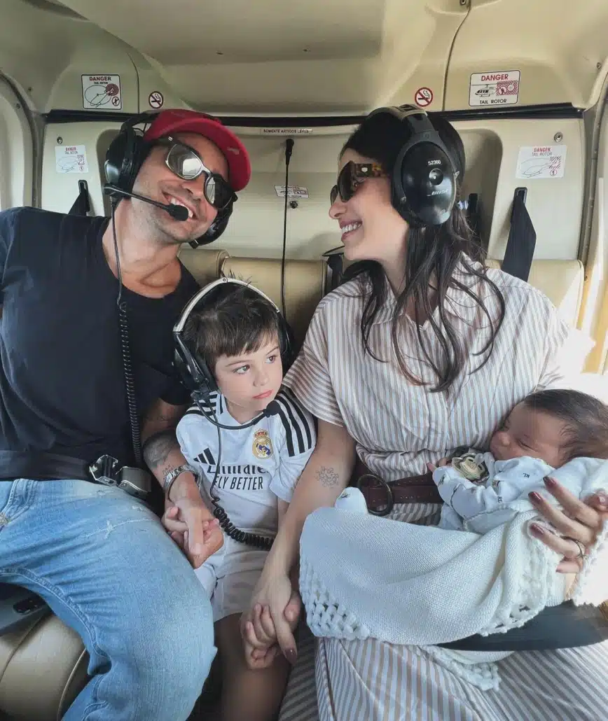 Sthefany Brito mostra viagem de helicóptero com seus filhos pela 1ª vez