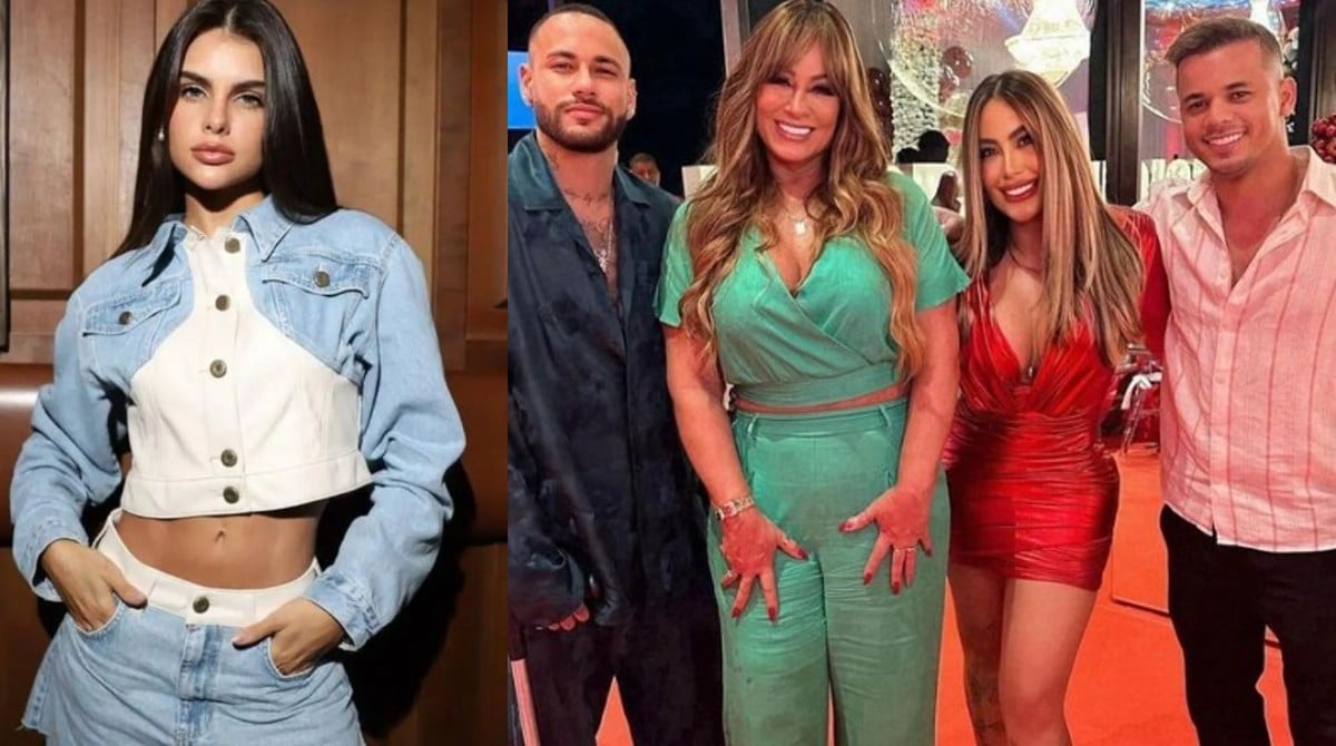 Amanda Kimberlly apareceu com os irmãos de Neymar