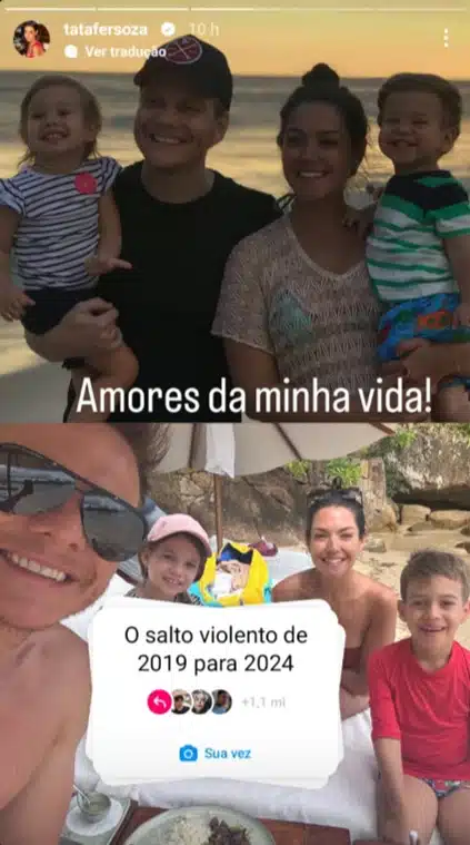 Michel Teló e Thais Fersoza exibem antes e depois dos filhos e encantam 