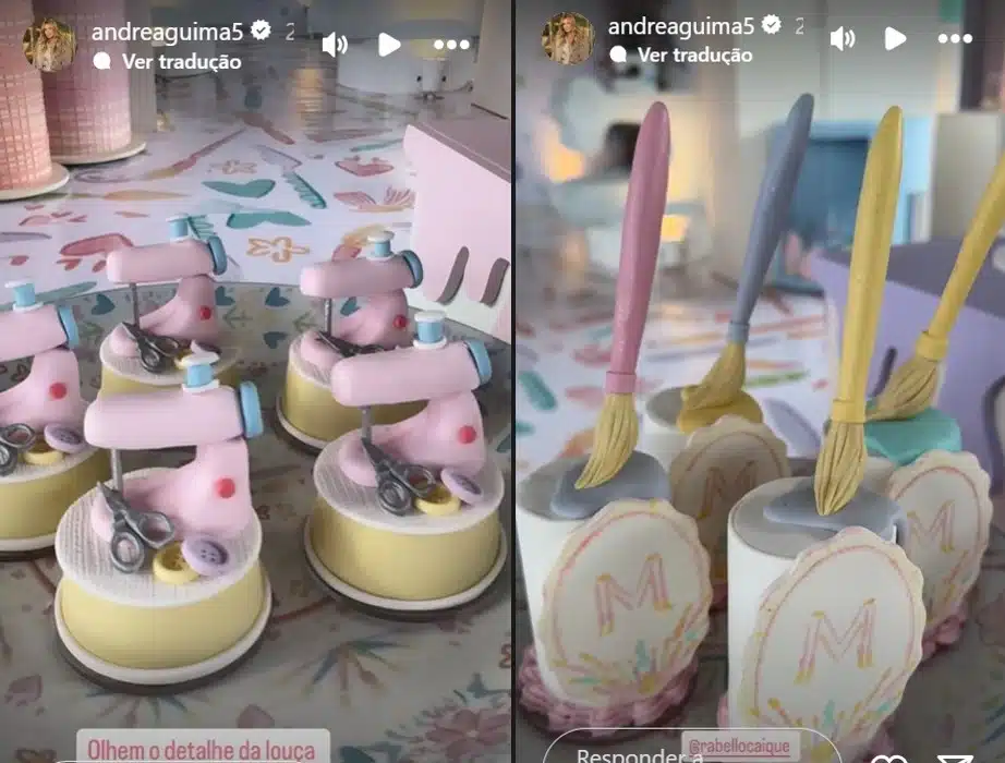 Doces artísticos foram lembrancinhas do aniversário da filha de Neymar Jr