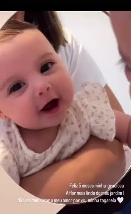 Amanda Kimberlly celebrou os cinco meses de sua filha com Neymar Jr