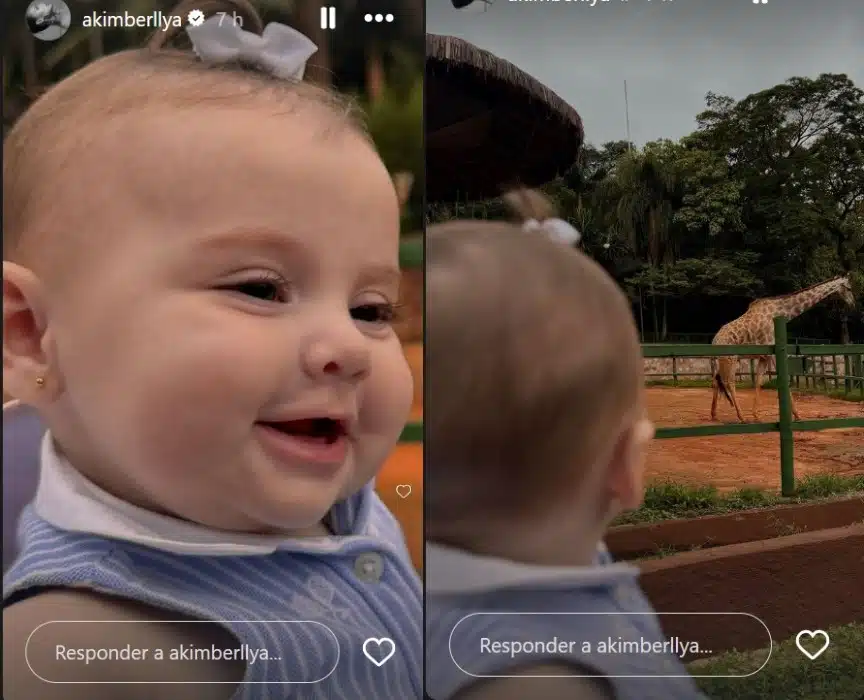 Amanda Kimberlly revelando ida no zoológico com a pequena Helena