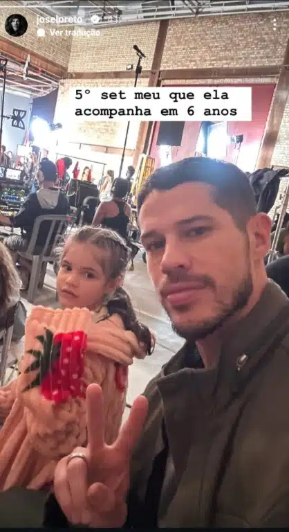 José Loreto mostra sua filha com Débora nascimento em set de filmagens e surpreende 