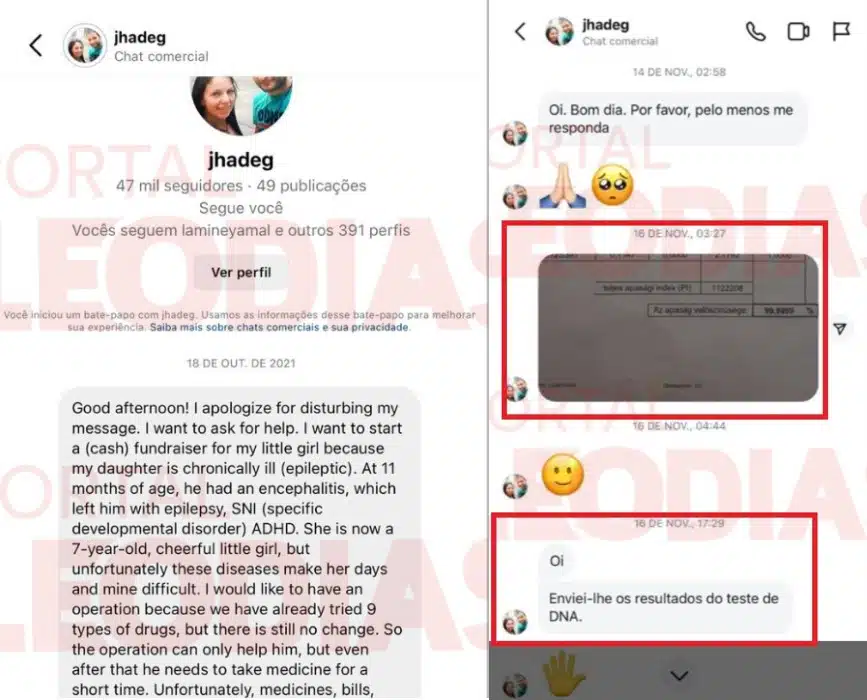 Neymar Jr exibiu mensagens que recebeu de Gabriella Gaspar