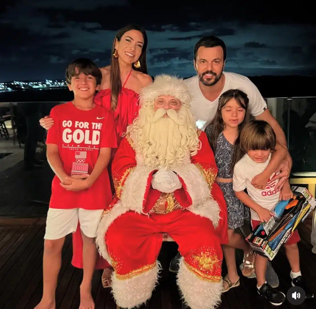 Patrícia Abravanel mostrou o encontro dos filhos com o Papai Noel