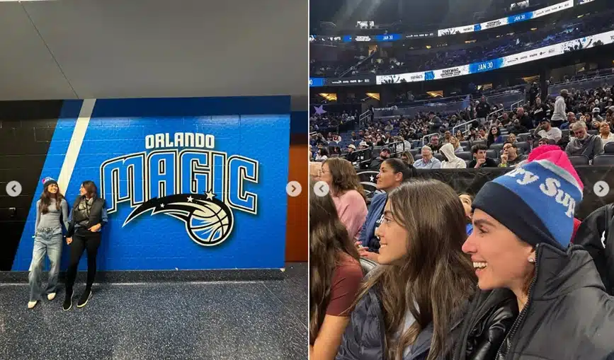 Giovanna Antonelli mostra foto com suas filhas gêmea em jogo de basquete nos EUA e impressiona 