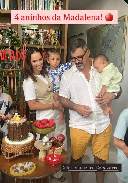 Juliano Cazarré e Letícia celebram o aniversário da filha