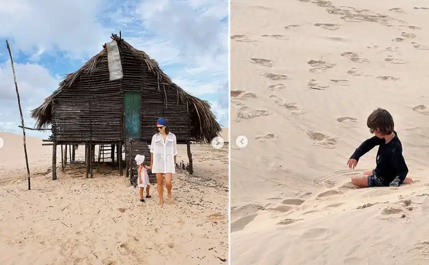 Junior Lima e Monica Benini surgem com os filhos em viagem ao Piauí e impressionam 