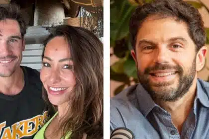 Nicolas Prattes posa levando a enteada para aula e Duda Nagle fala das férias com a filha