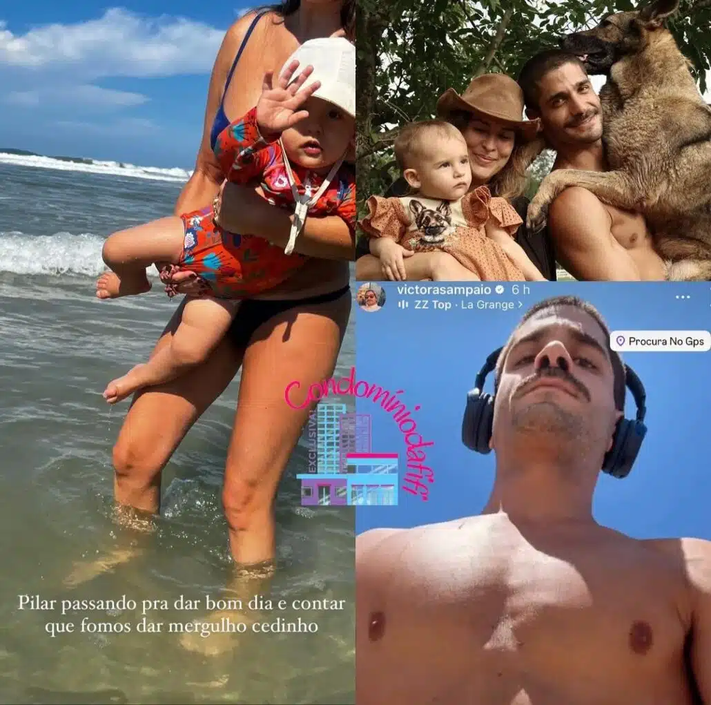 Fernanda Paes Leme surge com sua bebê e o ex em viagem para a praia e encantou 