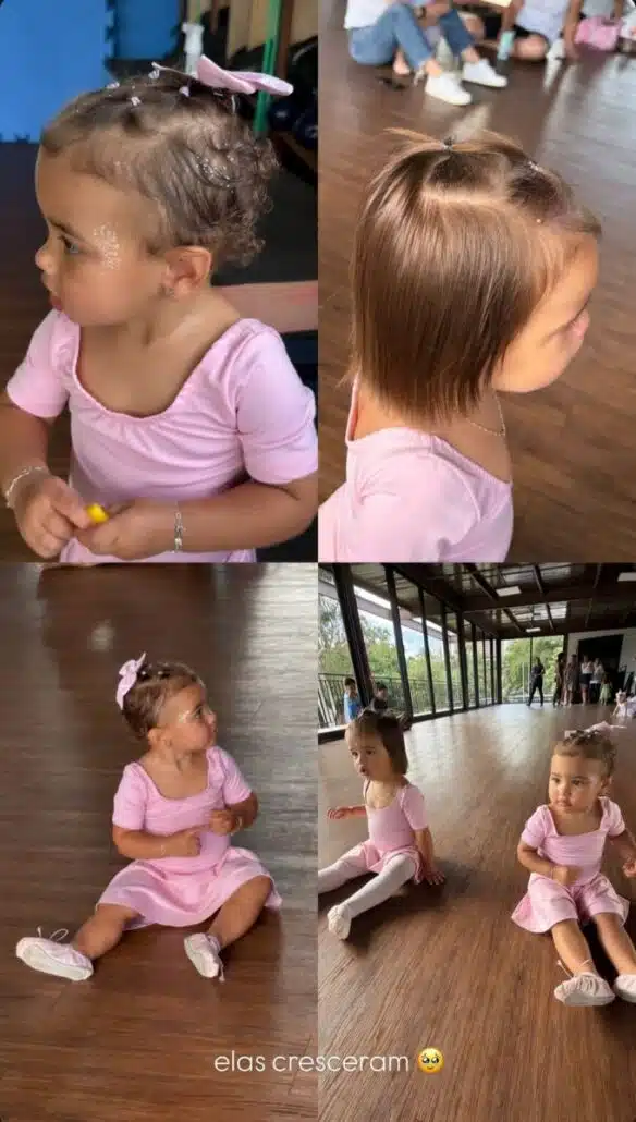 Filha de Bruna Biancardi durante sua aula de balé