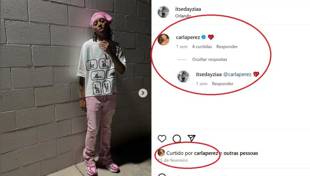 Carla Perez comentou em uma foto da namorada de sua filha