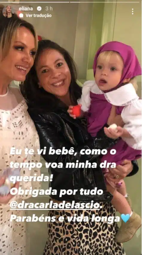 Eliana surge com sua filha e sua médica e faz linda homenagem para ela e emociona 