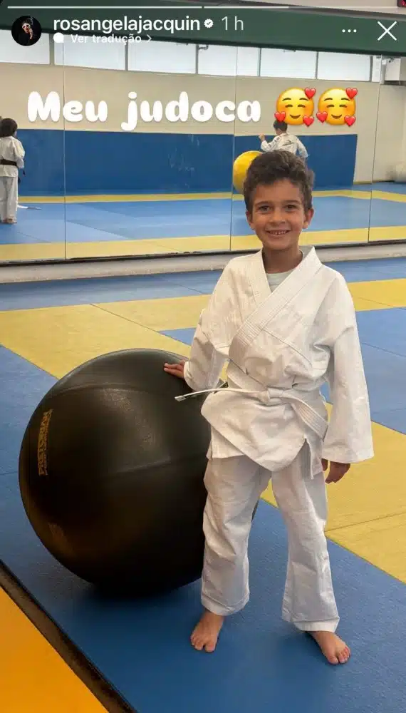 Antoine, filho gêmeo de Erick Jacquin, na aula do judô